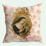 Capa para Almofada Religiosa Católica - Santa Rita de Cássia